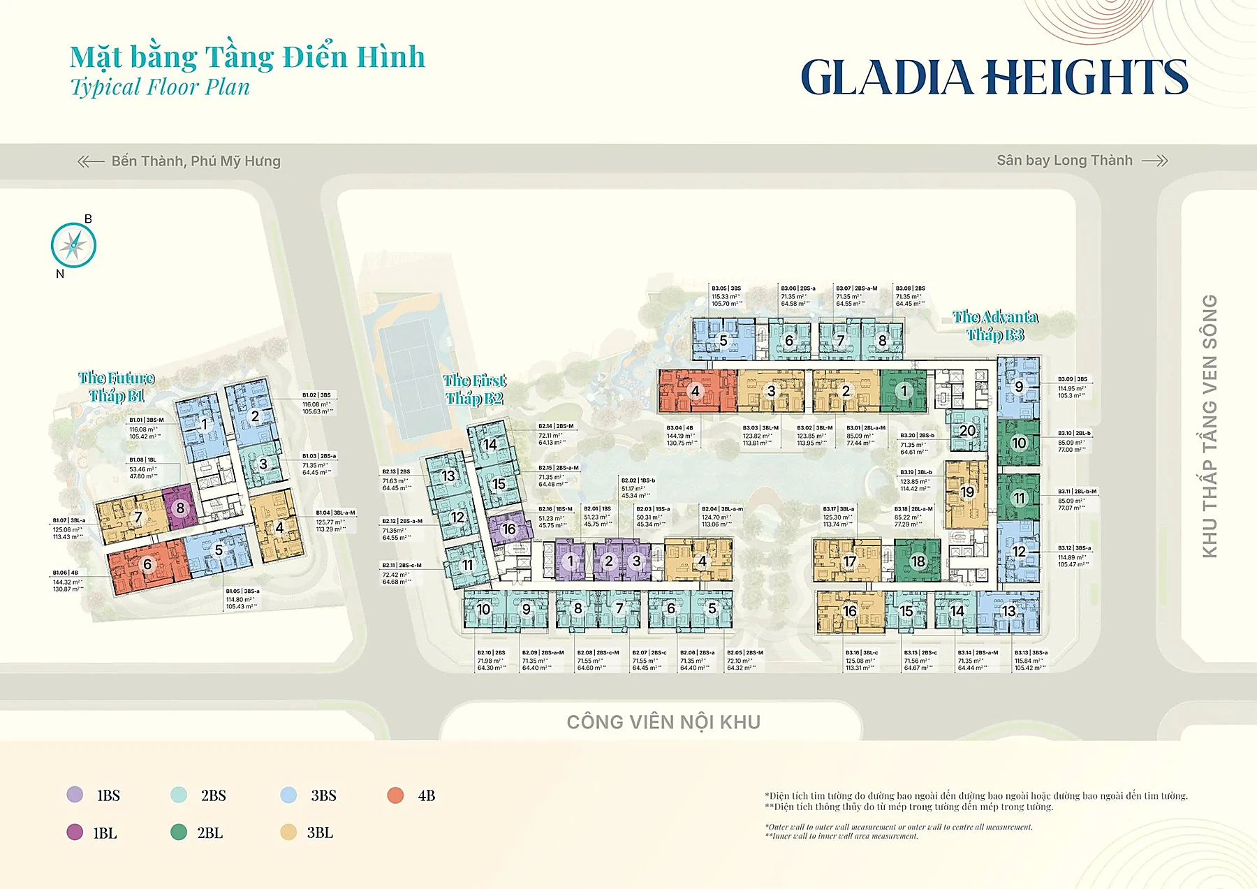 Mặt bằng tầng điển hình Gladia Heights